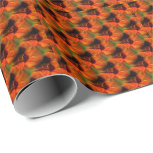 Orange And Brown Abstract Art Pattern Wrapping Paper