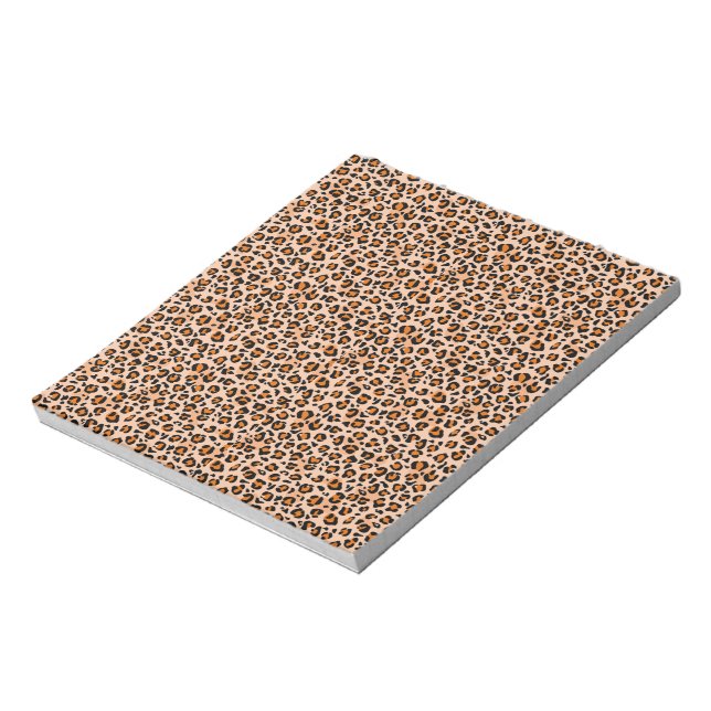 Orange and Brown Leopard Print Notepad (Rotated)