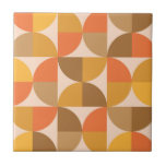 Orange and Brown Mid Century Half Circles  Ceramic Tile<br><div class="desc">This is elegant mid century modern geometric half circles pattern in orange,  amber,  brown and beige. It's great looking design for anyone who love retro designs.</div>