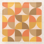 Orange and Brown Mid Century Half Circles  Glass Coaster<br><div class="desc">This is elegant mid century modern geometric half circles pattern in orange,  amber,  brown and beige. It's great looking design for anyone who love retro designs.</div>