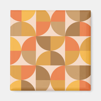 Orange and Brown Mid Century Half Circles Magnet