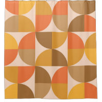 Orange and Brown Mid Century Half Circles