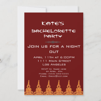 Orange and brown  party invitation