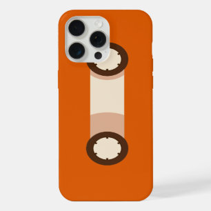 Orange and Brown Retro Cassette Tape iPhone Case