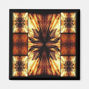 Orange And Brown Retro Pattern Magnet