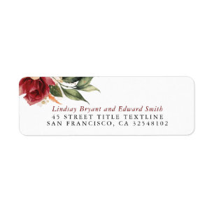 Orange and Burgundy Red Fall Party Return Address Label