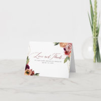 Orange and Burgundy Red Floral Thank You