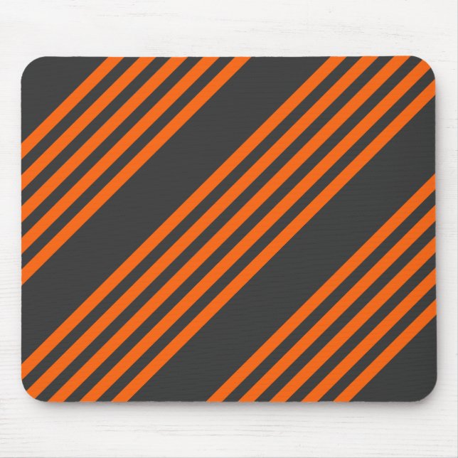 Orange and charcoal five stripes pattern mouse pad (Front)