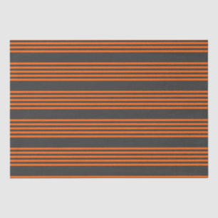 Orange and charcoal five stripes pattern tissue paper