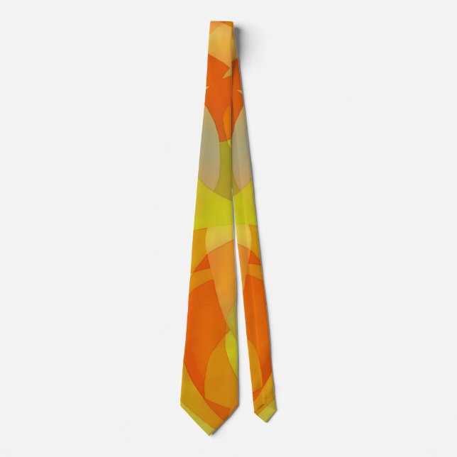 Orange and Colorful Abstract Art Tie (Front)