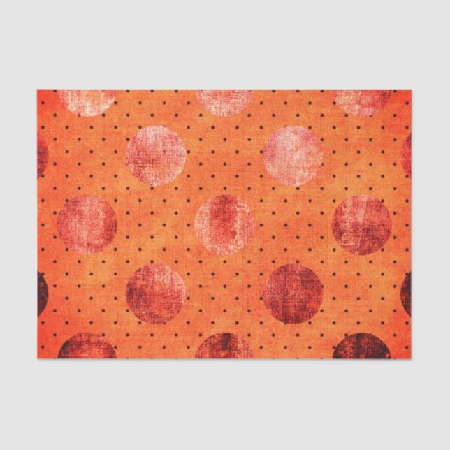 Orange and copper look polka dot tissue paper (Front)