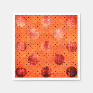 Orange and copper polka dot napkin