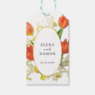 Orange and Cream Tulip Wedding Gift Tags