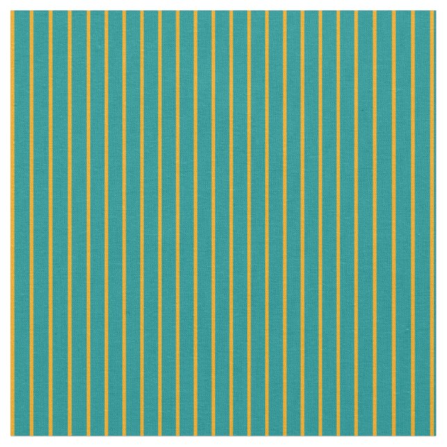 Orange and Dark Cyan Coloured Stripes Fabric (Close Up)