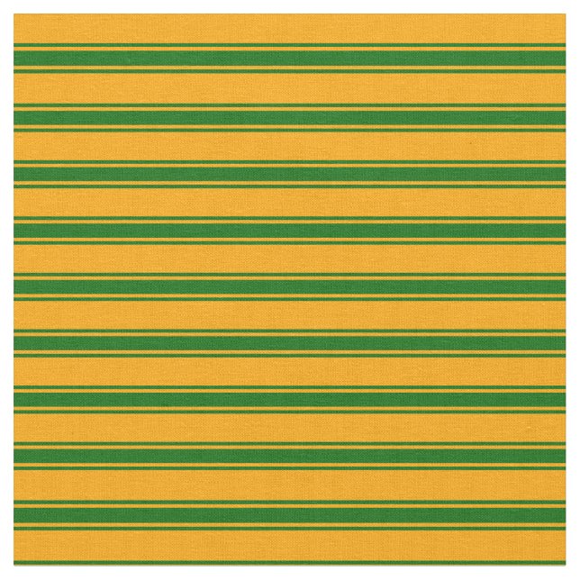 Orange and Dark Green Coloured Lined Pattern Fabric (Close Up)