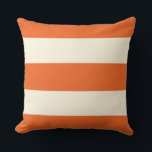 Orange and Ecru Stripe Pillow<br><div class="desc">Wide stripes in ecru and aged orange are a modern and preppy accent for your home decor. Pair with bolder patterns for an elegant mix and on-trend style.</div>