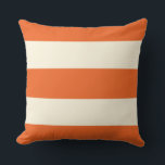 Orange and Ecru Stripe Pillow<br><div class="desc">Wide stripes in ecru and aged orange are a modern and preppy accent for your home decor. Pair with bolder patterns for an elegant mix and on-trend style.</div>