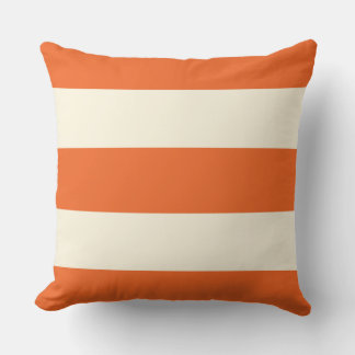 Orange and Ecru Stripe Pillow