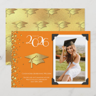 Orange and Gold Graduation Announcement