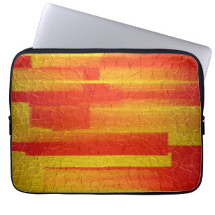 Orange and Gold Stainless Steel Metal 2 Laptop Sleeve