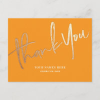 Orange and Gold Thank You Elegant Universal