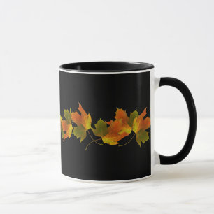 Orange And Golden  Autumn Leaves Mug