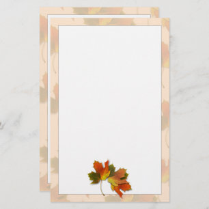 Orange And Golden  Autumn Leaves Stationery