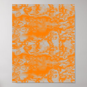 Orange and gray marble poster