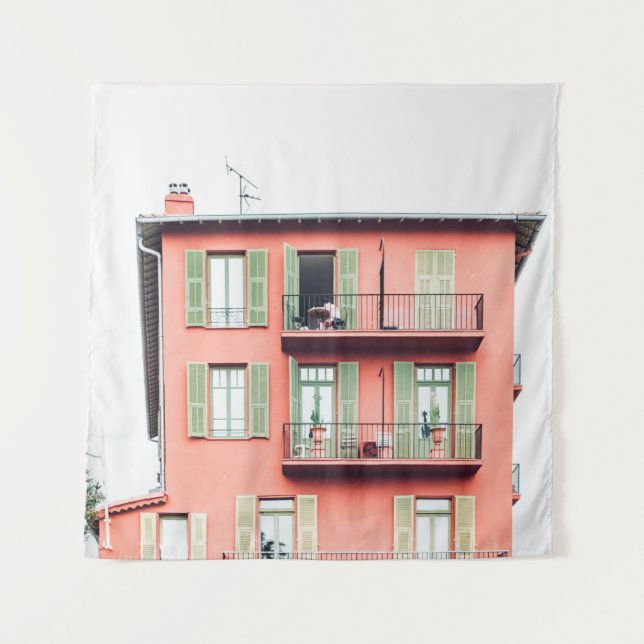 ORANGE AND GREEN 4-STOREY BUILDING TAPESTRY (Front)