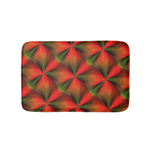 Orange And Green Abstract Pattern Bath Mat