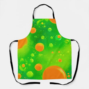 Orange and Green Bubble Abstract Art Apron