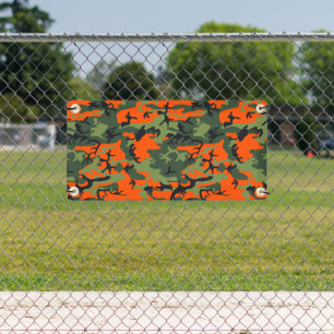 Orange and Green Camouflage, Military, Army Banner