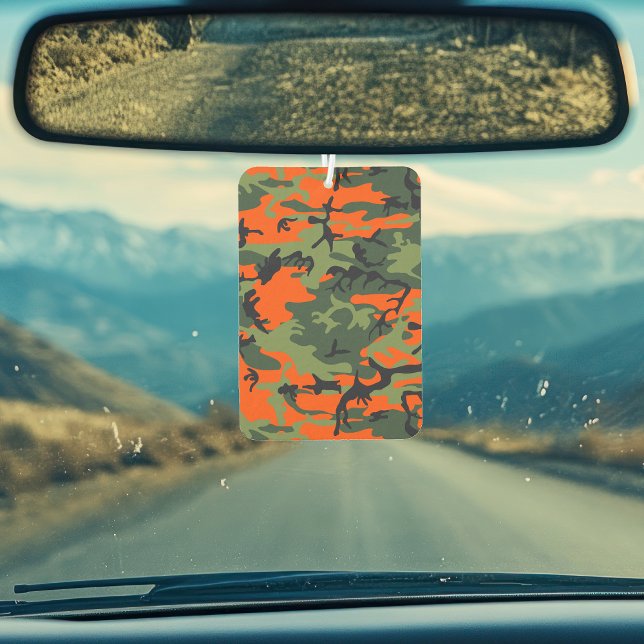 Orange and Green Camouflage, Military, Army Car Air Freshener (Creator Uploaded)