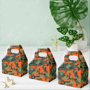 Orange and Green Camouflage, Military, Army Favour Box