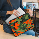 Orange and Green Camouflage, Military, Army Laptop Sleeve<br><div class="desc">Elegant,  stylish and sophisticated camouflage pattern in orange and green colour. Modern and trendy gift,  perfect for the military lover in your life.</div>