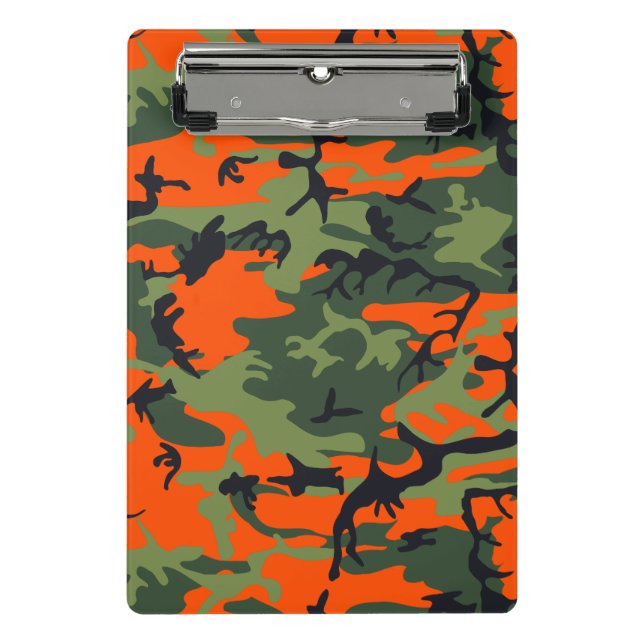 Orange and Green Camouflage, Military, Army Mini Clipboard (Front)