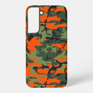 Orange and Green Camouflage, Military, Army Samsung Galaxy Case