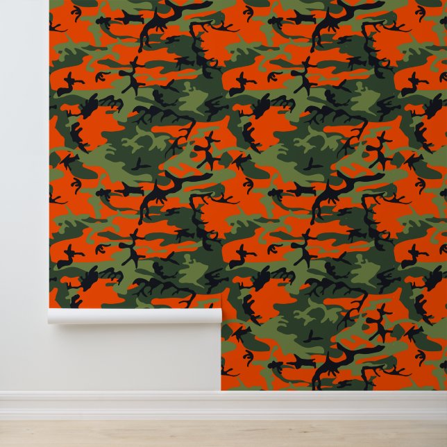 Orange and Green Camouflage, Military, Army Wallpaper (Application)
