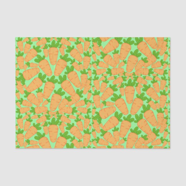 Orange And Green Carrots Tissue Paper (Front)