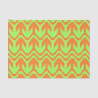 Orange and Green Double Arrow Wave Pattern Tissue Paper