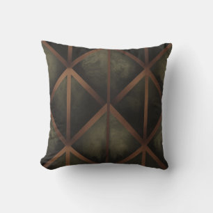 Orange And Green Elegance Geometric Pattern Cushion