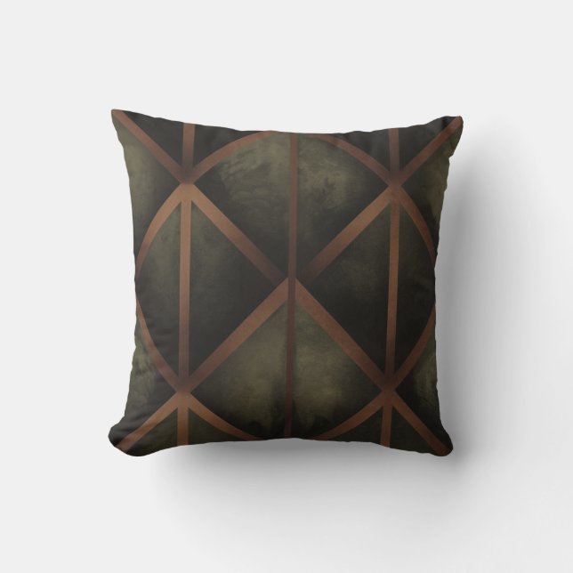 Orange And Green Elegance Geometric Pattern  Cushion (Front)