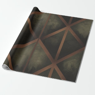 Orange And Green Elegance Geometric Pattern Wrapping Paper