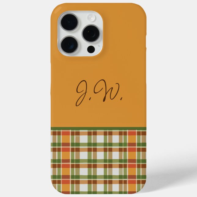 Orange and Green Gingham Case-Mate iPhone Case (Back)