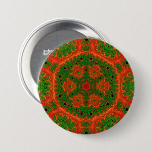 Orange and Green Kaleidoscope Badge
