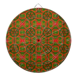 Orange and Green Kaleidoscope Dartboard
