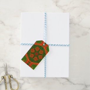 Orange and Green Kaleidoscope Gift Tag