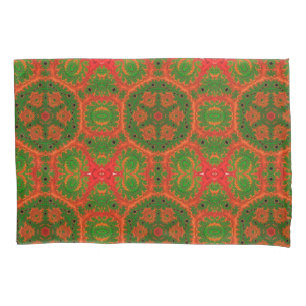 Orange and Green Kaleidoscope Pillowcase