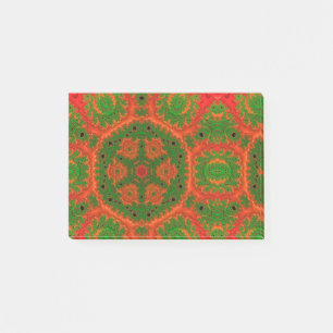 Orange and Green Kaleidoscope Post It Notes