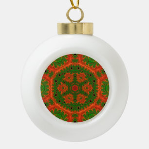 Orange and Green Kaleidoscope Snowflake Decoration